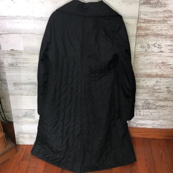 BCBGMaxAzria Long black quilted puffer coat womens trench coat winter co… - Picture 7 of 8